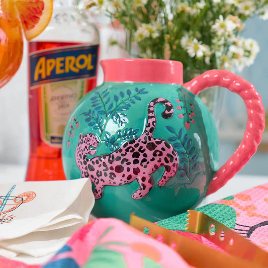 CERAMIC CHEETAH JUG/ WATERER