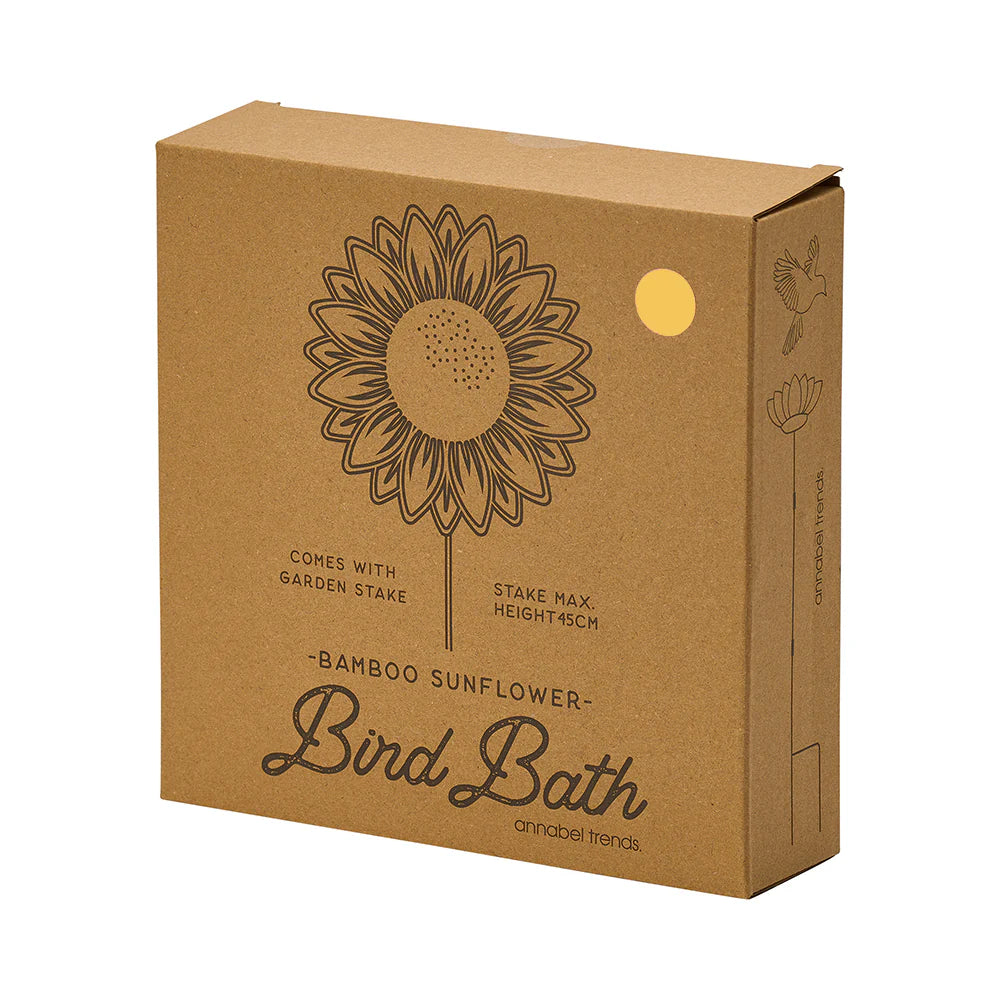 SUNFLOWER BIRD BATH. Bamboo