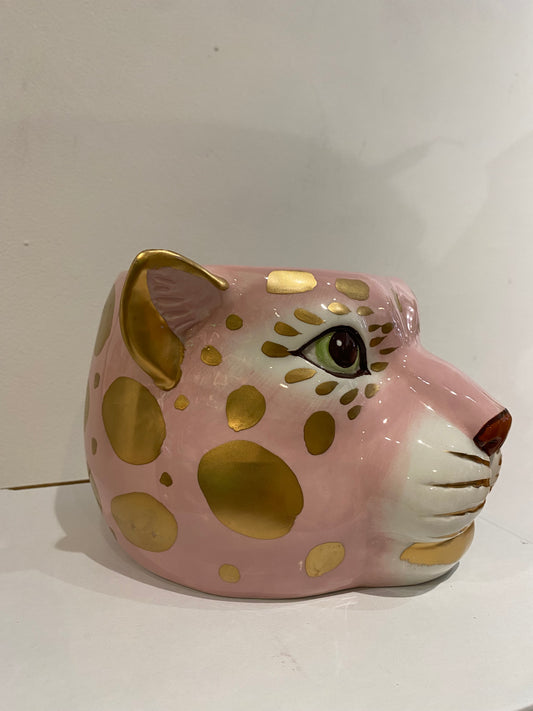 CERAMIC CHEETAH HEAD PLANTER