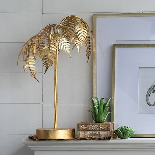 Palm Table Lamp Gold