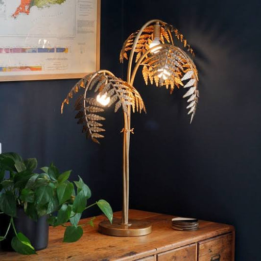 Palm Table Lamp Gold